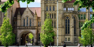 Eingang der Universität von Manchester